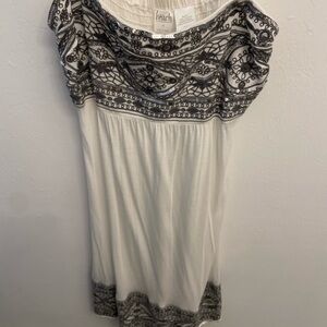White and silver beaded short Dress
